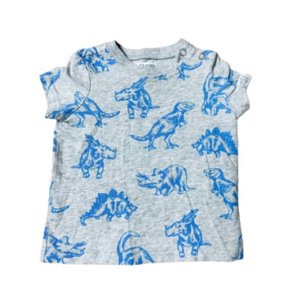 Art & Eden Gray & Blue Dinosaur Graphic Short Sleeve T-Shirt Baby Size 9-12M